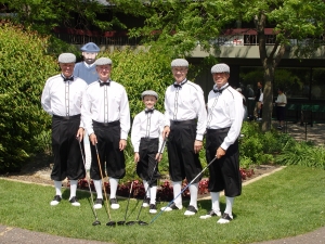 Kingford Bavender (2nd from right) with his son as part of his Knicker Open foursome in 2006.