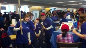 Heidi (in the red hat) teams up with other leaders at U.S. Bank to create a culture of positivity and generosity, two cornerstones of goodness.