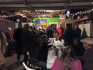 100 people joined the party for dinner and libations in anticipation of the tree lighting.