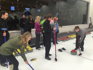 With a few lessons, this team looked like Curling pros!