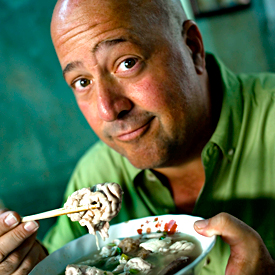 The hit show Bizzare Foods featuring Andrew Zimmern is a Tremendous! Entertainment production.